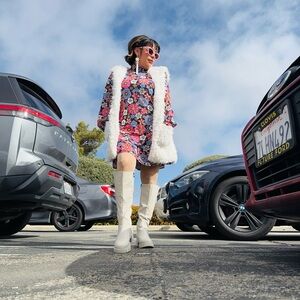 Floral Dress - Pink, Blue, White